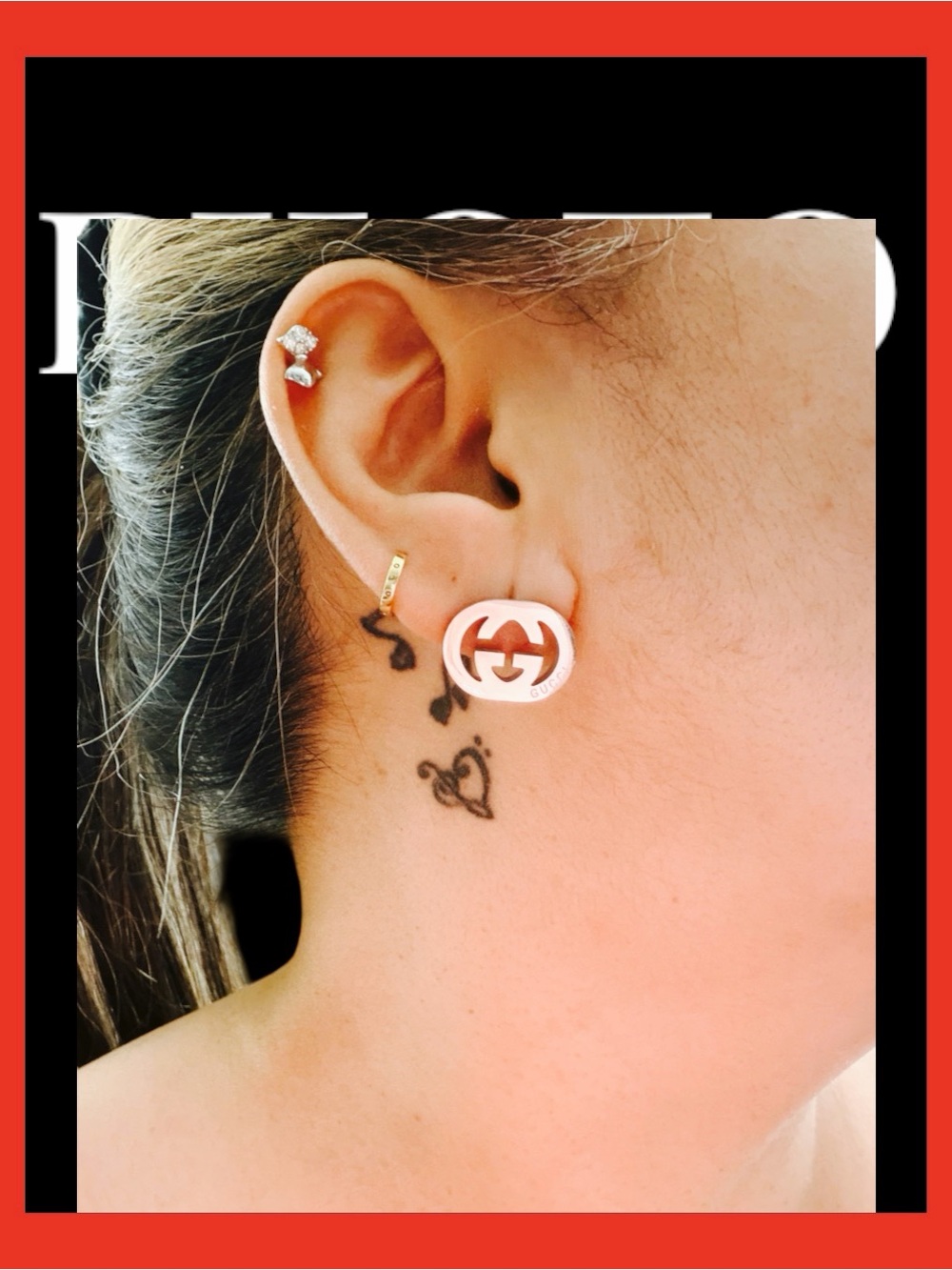 Fashion White Enamel Interlocking GG Round Stud Earrings